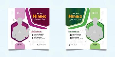 We are hiring square web banner Creative design template vector