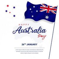 Australia Day 26th January with an Aussie flag illustration on isolated background vector