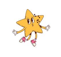 Groovy math star geometric figure character vector