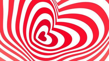 Psychedelic heart tunnel, love background vector