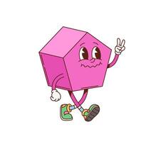 Groovy math pentagon geometric figure character vector