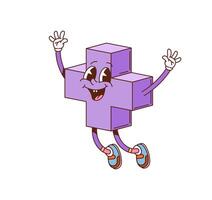 Groovy math plus geometric figure character vector
