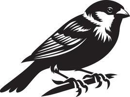 Stunning sparrow bird outline against white vector