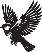 Neat sparrow bird outline on simple white vector