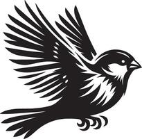 Smooth sparrow bird profile on a clear backdrop vector