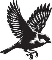 Distinct sparrow bird silhouette on simple background vector