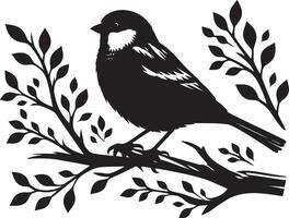 Sharp sparrow bird profile on clear white vector