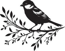 Polished sparrow bird profile on simple white vector