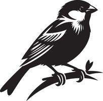 Simple sparrow bird silhouette art on white vector