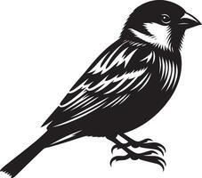 Captivating sparrow bird shadow illustration on white vector