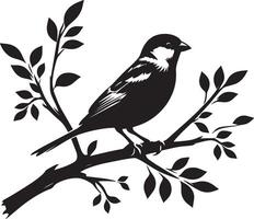 Lovely sparrow bird shape art on white background vector