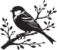 Crisp and clear sparrow bird outline on white vector