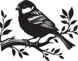 Polished sparrow bird silhouette on blank background vector