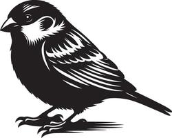 Bright and airy sparrow bird silhouette on white vector