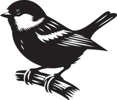 Neat sparrow bird outline on simple white vector