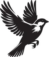 Smooth sparrow bird profile on a clear backdrop vector