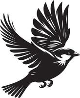 Sharp sparrow bird profile on clear white vector