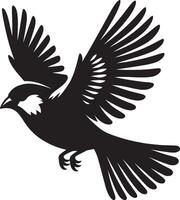 Gentle sparrow bird outline art on a blank setting vector