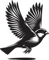 Inviting sparrow bird outline on clean white vector