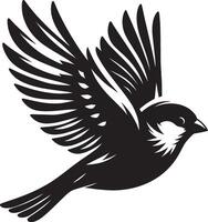 Polished sparrow bird profile on simple white vector