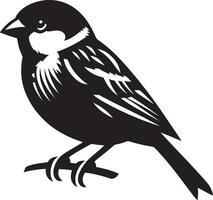Whimsical sparrow bird shape on blank background vector