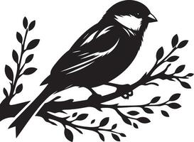 Exquisite sparrow silhouette design on pure backdrop vector