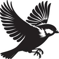 Captivating sparrow bird shadow illustration on white vector