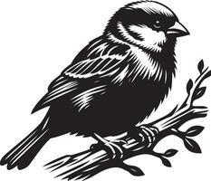 Lovely sparrow bird shape art on white background vector