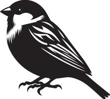 Delicate sparrow bird contour on white vector