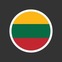Round Lithuania flag emblem design element vector