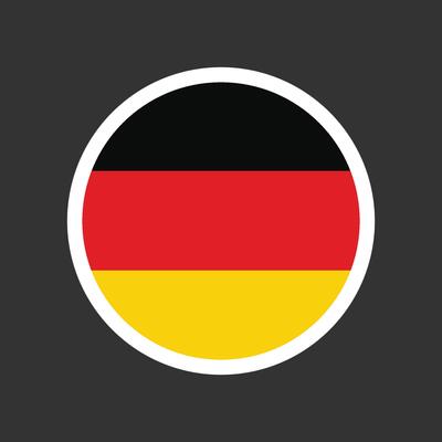 Round circle flag of Germany. Flag flat color. digital illustration.