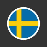 Sweden circle flag icon on isolated background. Round shape design vector