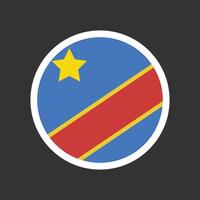 Flag of Congo. Flag icon color. rounded circle corners illustration. vector