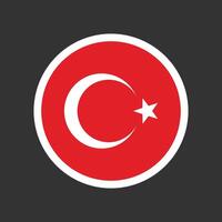 Turkey circle flag icon on isolated background. Round shape design vector