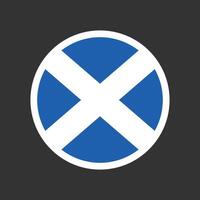 The flag of Scotland with round circle shape . vector