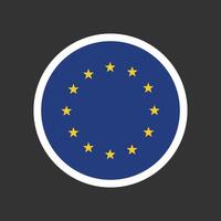 Flag of Europe with round circle shape . vector