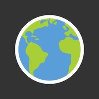 Round planet earth emblem design element vector