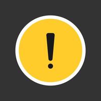 Warning caution circle icon. Round shape design vector