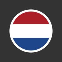 Flag of Netherlands round circle badge emblem vector