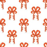 Red Tied Bows Seamless Pattern vector