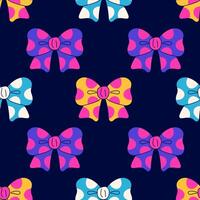 Playful Decorative Bows Seamless Pattern vector