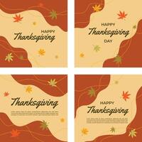 simple thanksgiving template set vector