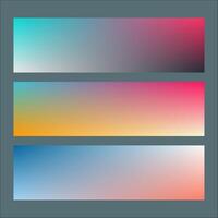 A collection of simple color gradation banner designs vector