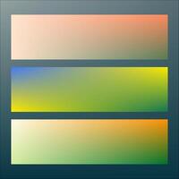 Set of simple color gradation banner designs vector