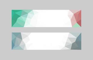 Collection of banners with abstract geometrical design. Colorful polygonal banners. vector