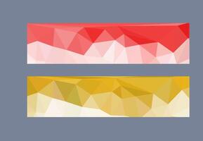 Collection of banners with abstract geometrical design. Colorful polygon banners. Banners template vector