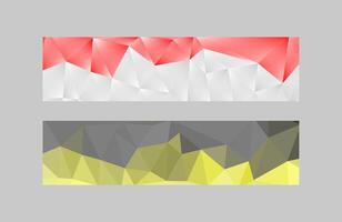 Collection of banners with abstract geometrical design. Colorful polygonal banners. Banners template vector