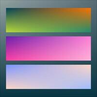 Set of simple color gradation banner designs vector
