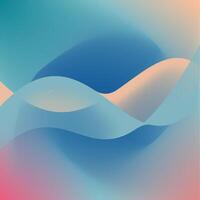 An abstract digital artwork featuring flowing, wave-like shapes in soft gradients of blue, peach, and pink. The colors blend seamlessly, creating a soothing and balanced visual experience. vector