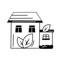 House with plants, representing an environmentally friendly home vector